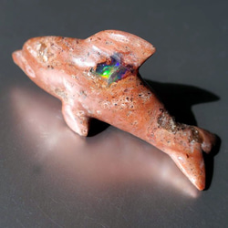 火【蛋白石】海豚 海豚雕刻雕塑雕像 第1張的照片
