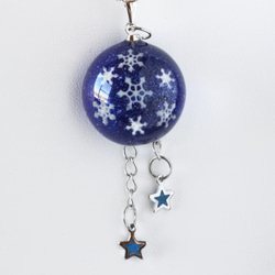 光る☆雪の結晶と星のチャームのネックレス　No.012 【受注生産】 3枚目の画像