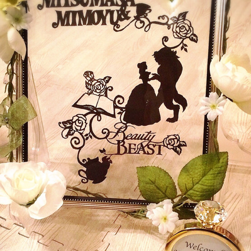 切り絵 美女と野獣 切り絵 pepe 通販 2053343｜Creema(クリーマ)