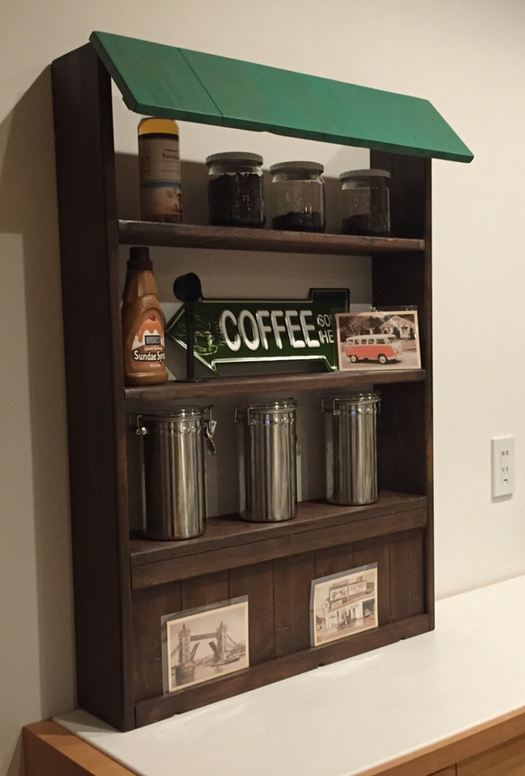 ウォルナット材　ディスプレイラック　カフェシェルフ ウォルナット材 ディスプレイラック カフェシェルフ オープンシェルフ