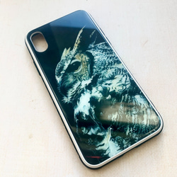 【受注生産】ワシミミズク　強化ガラス製iPhoneケース 1枚目の画像