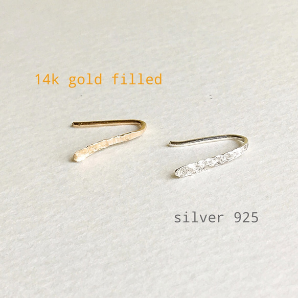 silver925：槌目模様のpetit pierce 4枚目の画像