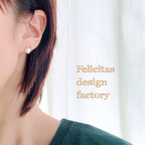 14kgf ：バロックパールのまきつくピアス ピアス（フック・チェーン