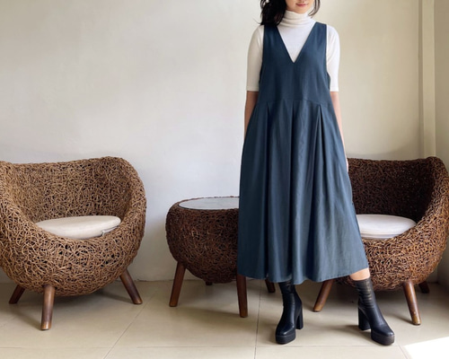 新品　完売　Brocante　コットンリネンキャンバスサロペットスカート 新品 完売 Brocante コットンリネンキャンバスサロペットスカート 新品