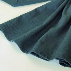 サロペットスカート/ジャンパースカート（green）コットンリネン素材（リボン紐付き） 10枚目の画像