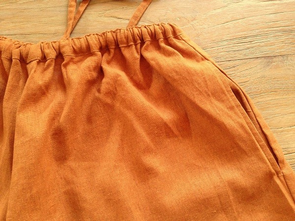 コットンリネンガウチョパンツ（オレンジレンガ色）#スカーチョ　#キュロットパンツ 6枚目の画像