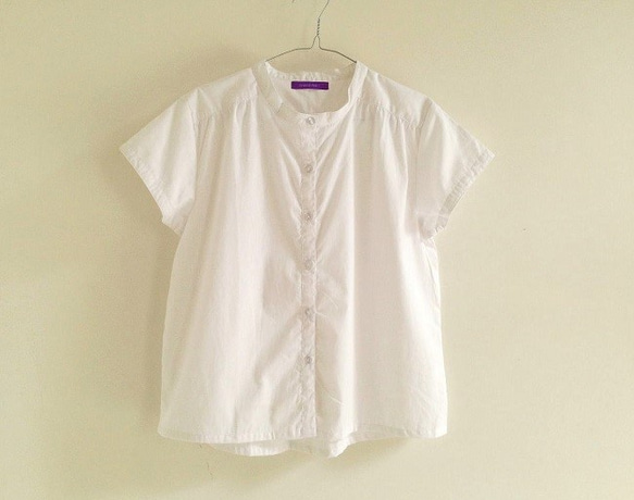 【Mサイズ】コットンギャザーシンプルシャツ(半袖） 4枚目の画像