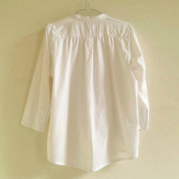 【Mサイズ】コットンギャザーシンプルシャツ（白）再販♪ 5枚目の画像