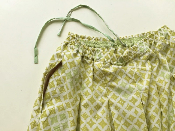 コットンバティックロングスカート（銅板型押し染め）cbs-16 3枚目の画像