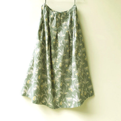 コットンバティックロングスカート（銅板型押し染め）cbs-11 1枚目の画像