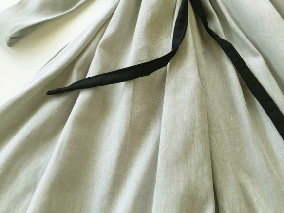 （L-LLサイズ）コットンリネンシャンブレー素材♪サロペットスカート/ジャンパースカート（シルバーグレー） 10枚目の画像