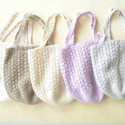 透かし編みのバッグ（白） 3枚目の画像