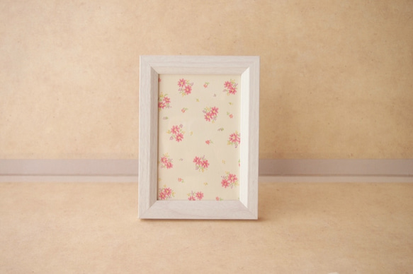 小花柄のイラストカード（ピンク／原画） 1枚目の画像