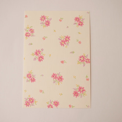 小花柄のイラストカード（ピンク／原画） 2枚目の画像