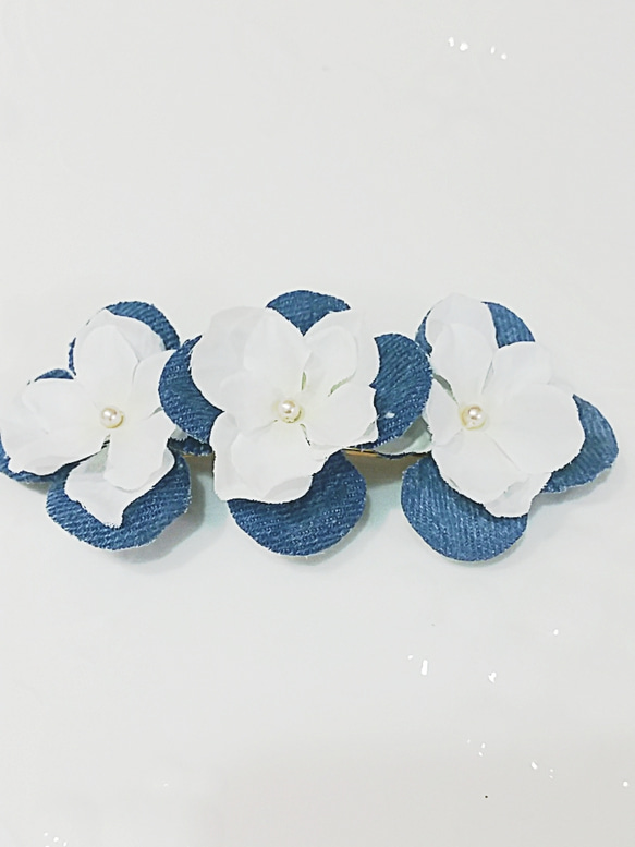 DENIMflowerバレッタ　サマーボタニカルフラワー 2枚目の画像