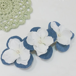 DENIMflowerバレッタ　サマーボタニカルフラワー 3枚目の画像