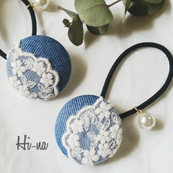 春のレースデニム くるみボタンヘアゴム ヘアゴム Hi-na 通販 3709177