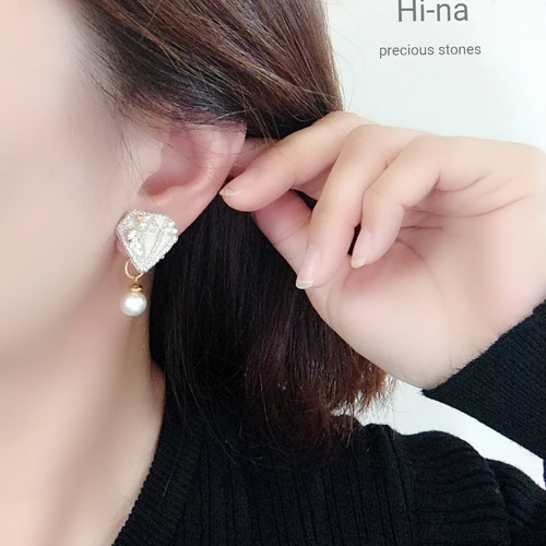 les bon bon】2way pearl pierce / 2way パールピアス BOB9