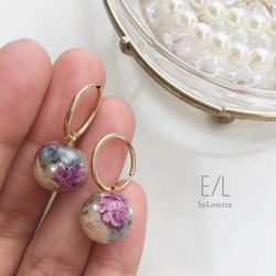 2way Mini flower ball hoop pierce 1枚目の画像