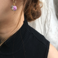 2way Mini flower ball hoop earring 3枚目の画像