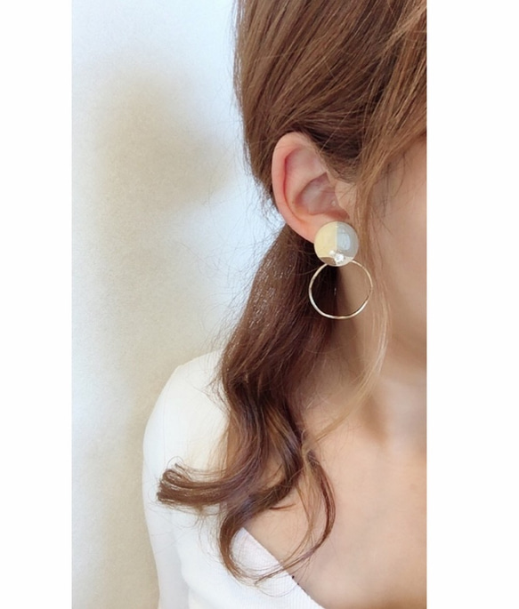 2way 3color hoop pierce(LEMON) 3枚目の画像