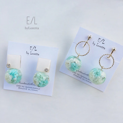 Flowerball hoop earring（MINT) 3枚目の画像