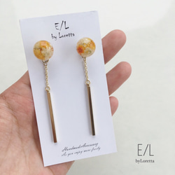 Mini Flower Ball Chain Stick Earring 1枚目の画像