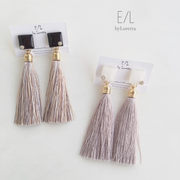 Color square long tassel pierce 2枚目の画像