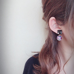 (全4色)Color square × Flowerball pierce 5枚目の画像