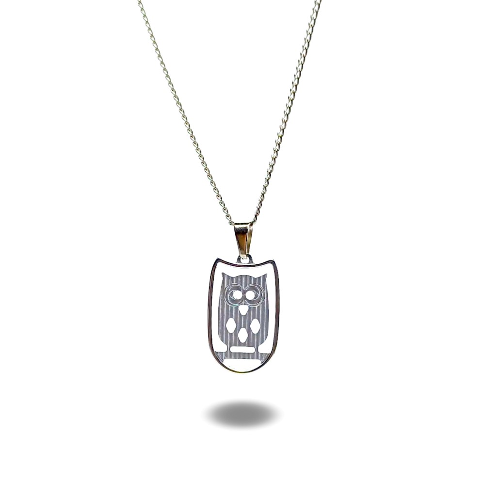 【ミミズク・ふくろうネックレス】可愛いお守りとしても♪ / 肌に優しい(金アレ対応)