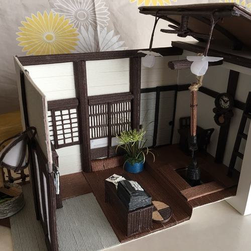 紙バンドのミニチュア【古民家カフェ】 その他置物 mizuka 通販
