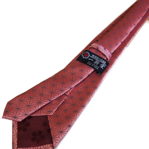 和柄 高級ネクタイ 金らん布利用 おしゃれで和の一本です。＜麻の葉