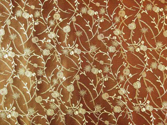 金鰻魚（高檔面料）茶蔓藤花紋（50厘米至1片，2片1米） 第1張的照片