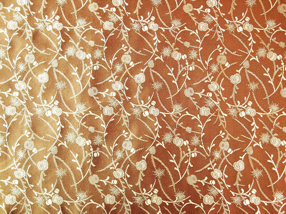 金鰻魚（高檔面料）茶蔓藤花紋（50厘米至1片，2片1米） 第2張的照片