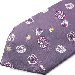 和柄　高級ネクタイ　金襴布利用　おしゃれで和の一本です。＜紺薔薇＞ 3枚目の画像