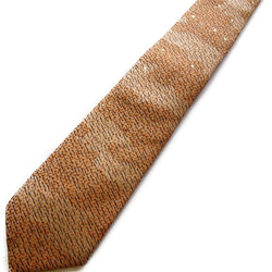 和柄　高級ネクタイ　金襴布利用　おしゃれで和の一本です。＜古代オレンジ＞ 2枚目の画像