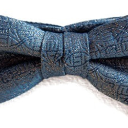 Nishijin Ori日式豪華領結☆使用豪華錦緞面料製成的時尚領結。深藍色 第3張的照片