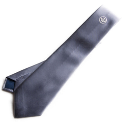 帶有家徽的刺繡領帶從家徽到每個教派斜紋編織灰色 第1張的照片