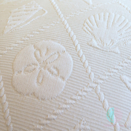 クッションカバー【45cm角】エンボス加工 白 貝殻 シェル ヒトデ