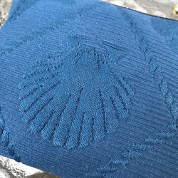 ミニミニポーチ A【10×9×2cm】エンボス生地 シェル スターフィッシュ 貝殻 ネイビー 紺色 4枚目の画像
