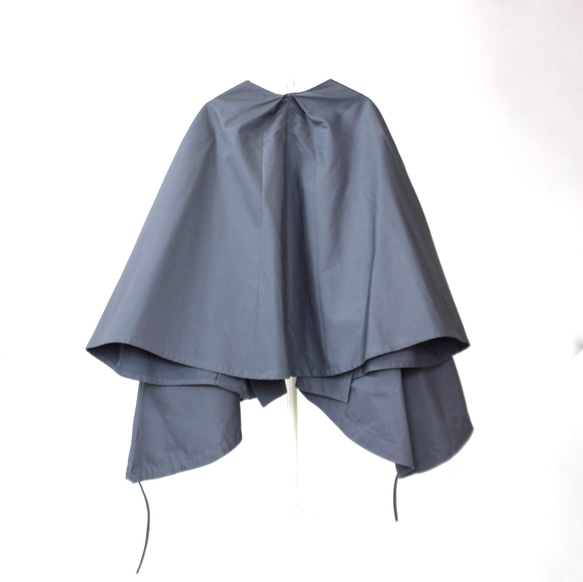 コットンワイドスタンド(小顔)カラーフレアスリーブ羽織りジャケット 8枚目の画像