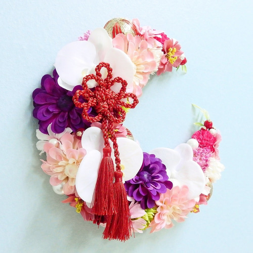 抗ウイルス光触媒加工＊和風リース 雅(MIYABI)三日月リース＊お正月