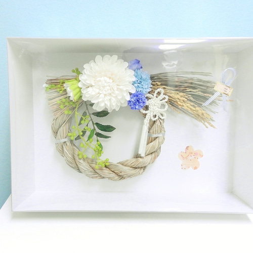 再販×6＊ お正月飾り しめ縄 胡蝶蘭とカラー タッセル付き組紐