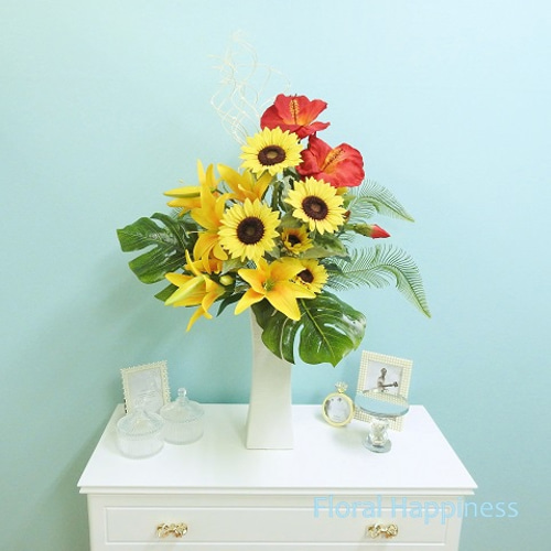 ひまわりとハイビスカス アートフラワー Floral Happiness 通販