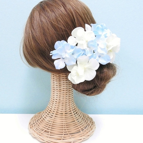 7点セット】髪飾り 紫陽花(ライトブルー)＊ ヘッドドレス  