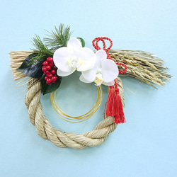 再販×2＊お正月飾り しめ縄 胡蝶蘭（レッドタッセル）＊ しめ縄