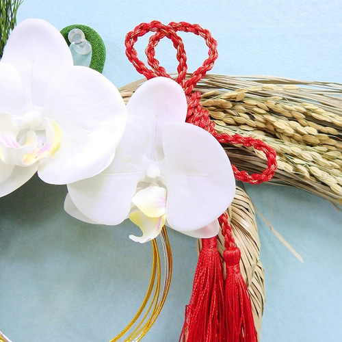 再販×2＊お正月飾り しめ縄 胡蝶蘭（レッドタッセル）＊ しめ縄