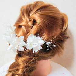 紫陽花&かすみ草の髪飾り♥️ホワイト 4枚目の画像
