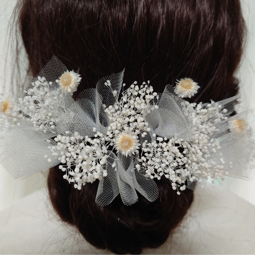 かすみ草&チュールの髪飾り♥️ヘッドドレス 