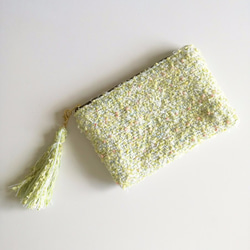 “夏凪”紀子花呢袋手工編織化妝品智能手機周圍存摺 第1張的照片